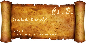 Csutak Dezső névjegykártya